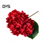 Kunstlik hortensia roheliste lehtedega varre realistlik v&otilde;ltslilledega pulm Kodukontori laua keskosa Kunstlik lilleokstest lilleseade punane