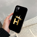 Letter Gold kroon telefoni&uuml;mbris Xiaomi Redmi note 13 12 Pro 11S 11 10 Pro 10S 12S Redmi 10 9C 13C jaoks Redmi 9C