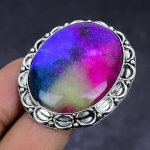 Rainbow Solar Quartz 925 Sterling Silver gift Jewelry Ring Size 9.5 W4u22