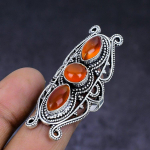 Carnelian Gemstone handmade 925 Sterling Silver gift Jewelry Ring Size 8.5 m9P53
