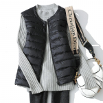 Naiste &uuml;likerge sulevest Kerge naiste vest, tuulekindel, soe valge pardisulest varrukateta sulejope 8XL