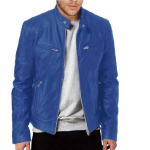 Meeste Mootorratta Nahkjakk Slim Fit L&uuml;hike Jakk Rev&auml;&auml;riga PU Jakid S&uuml;gisene T&otilde;mblukuga Seisev Tuulekindel Nahkjakk Meeste R&otilde;ivad XS sinine