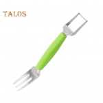 Arbuusi viilutaja roostevabast terasest 2-&uuml;hes kahvlil&otilde;ikur kaasaskantav puuviljakuubikul&otilde;ikur Kerge arbuusi kahvlil&otilde;ikur piknikupidude jaoks roheline