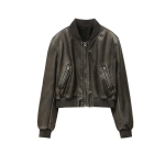 Naiste Kevad-S&uuml;gisjakk Vintage stiilis Kunstnahast Lahe Biker-jakk Moodne Jakk XS gray