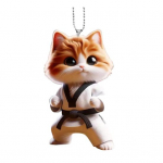 Kung Fu kassi rippuv kaunistus Kodu siseruumides j&otilde;ulupuu auto tahavaatepeegel 2D lame akr&uuml;&uuml;list kassipoeg rippuv ornament Multifilm loomade ripats oranž