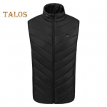 Meeste soojendusega vest mantel krae varrukateta t&otilde;mblukuga, allapoole puuvillane vest Nutikas termiline soe vest mantel XXL punane