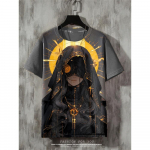 Anime meeste T-s&auml;rk Retro t&auml;nav l&uuml;hikeste varrukatega T-s&auml;rk meestele Vabaaja 3D-tr&uuml;kiga suvine topp Hingav lahtine meeste riietus S