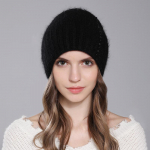 Naiste talvised k&uuml;&uuml;likukarvad &uuml;hev&auml;rvilised kootud p&auml;rlitega kaunistustega mitmek&uuml;lgne pullover-m&uuml;ts OneSize must