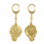 St. Bernard, Saint Bernard, Alpine Mastiff, Bernhardiner - Gilded key ring with dog in gift box, handbag decoration, luxury accessory by Art-Dog brand