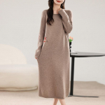 Naiste ka&scaron;miirkleit Qinghe ka&scaron;miir 30% ka&scaron;miir 70% vill s&uuml;gis-talvine ka&scaron;miir seelik pehme ja soe XXL pruun