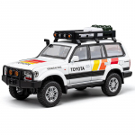 1/24 TOYOTA Land Cruiser LC80 MAASTUR Sulamist Miniatuurauto Valatud Metallist M&otilde;&otilde;tkava Autode Mudel Heli ja Valgusega Laste M&auml;nguasi Kogumisauto valge