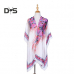 Suvine Beach Pont&scaron;o tr&uuml;kitud p&auml;ikesekaitsekreem lahtiselt kiiresti kuivav ujumisriietus, avatud rannariided kardigan ebaregulaarne puhkuseks keskmise pikkusega bikiinid r&auml;tik suplemine valge