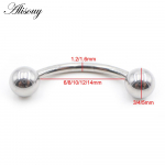 Alisouy 1 tk Sisekeermega Titaanist Kuul Kulm Kaardus Keeler&otilde;ngas Snug Daith K&otilde;hre Helix K&otilde;rvar&otilde;ngas Augustamine Kehaehted 1.2mm-6mm-3mm