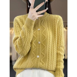 S&uuml;gis- ja talvine naiste sviiter kampsun, &uuml;mmargune kaelus, praetud taigna keerdumine kampsun, l&otilde;dva kudumisega s&auml;rk XL