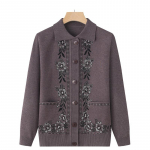 Kevad-s&uuml;gis keskealiste eakate naiste kampsun &otilde;huke kardigan jakid vabaaja pikkade varrukatega mantlid naiste kootud kampsun XL kohv