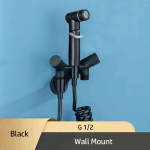 Seinale kinnitatav segisti Vannituba WC Bidee WC Vesi Loputuskraan Tervis Anal Ass Pesu Pihusti Pesumasin Segisti Du&scaron;&scaron; Bidee P&uuml;stol black set A