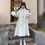 Soe paksendatud villane mantel Talvine uus Sweet Little Man salendav villane kraega mantel S