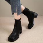 Nahast naiste lumesaapad Keskkontsad Disainerkingad Talvised Tursked klassikalised mootorrattasaapad Trend Goth Mujer Zapatillas 35