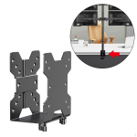 Mini PC Bracket under Desk Computer Mount Adjustable CPU Holder Thin-client Server Rack for gray
