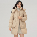 Suur Suurus Mood Uus Tuulejope Naiste Parka Mantel S&uuml;gis- ja Talvemantel Naiste Fliisist Pikk Kapuutsiga Parka Mantel Tuulejope XXXL khaki