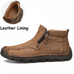 Meeste saapad K&otilde;rge &uuml;laosaga nahksaapad Plush Outdoor Suured S&uuml;gis/talvised Pluss Velvet Soojad K&auml;sitsi valmistatud Poolsaapad 43 khaki