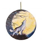 Loomade ornament 2D lame akr&uuml;&uuml;lripats loom Kuu all rippuv kaunistus j&otilde;ulupuu akende seinte jaoks 1pc Wolf