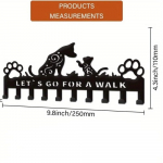 1 tk kassi ja koera metallist v&otilde;tmehoidja, seinale kinnitatav raudne v&otilde;tmehoidja, lemmikloomateemaline jalutusrihma v&otilde;tmehoidja, v&auml;lisukse jaoks, k&ouml;&ouml;k, sissep&auml;&auml;s must