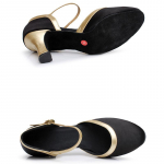 Naiste ladina tantsukingad SILK Ballisaali Moodsad Pole Dance kingad Daamide Salsa Tango Keskmise kontsaga Kinnise varbaga Ladina kingad t&uuml;drukutele 40