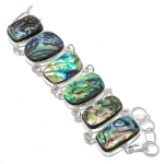 Abalone Shell Gemstone Handmade 925 Sterling Silver Bracelet7-8 e0v15
