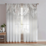 Luksuslikud kuldsed sulgede lehed l&auml;bipaistvad voole rulood magamistoa t&uuml;lli aknakardinad elutuppa L&auml;bipaistvad kardinad rulood kardinad 2 tk W50X160H(cm)x2Pcs&Hook