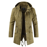 Meeste jakid Kapuutsiga Trench Outerwear Vabaaja &Uuml;hev&auml;rviline &Otilde;ueriided Tuulejakk Mood Tuulekindel Jakk Meeste R&otilde;ivad XXXL khaki