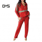 2 tk/kompl Naiste dressipluus ja p&uuml;ksid komplekt Litritega kapuutsiga pikkade varrukatega lukuga spordihoodie Elastse v&ouml;&ouml;kohaga p&uuml;ksid Fitnessriided S&uuml;gis Kevad S&otilde;itmine XXL roheline