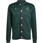 Adidas Originals FC Bayern X Originals Logo Tikandiga Disain &Uuml;he n&ouml;&ouml;biga Moodne &Uuml;mmarguse kaelusega Pikkade varrukatega Jakk Meeste jakid Roheline IZ0088 S