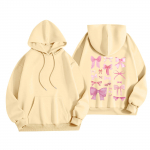 Naiste mood Naiste kerge pikkade varrukatega taskutega pullover Preppy graafiline kapuuts L must