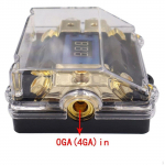 Car Audio Digital LED Voltage Display,1 in 2 Out Dustproof Cover Distribution Block Anl Fuse Holder