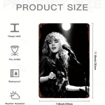 Stiilne Stevie Nicks Vintage Concert metallist silt, alumiiniumist seinakunst. Veekindel, sobib ideaalselt koju, baari, meeskoopasse ja garaaži. 20x30cm valge