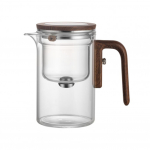 1 komplekt, l&auml;bipaistvast klaasist teekannu teeeraldus, p&otilde;letusvastane puidust k&auml;epidemega teekeetja, tilgutivaba tilaga teekann infusiooniga teen&otilde;udega