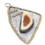 Imperial Jasper 925 Sterling Silver Jewelry Two Tone Pendant 2.52 t0j00