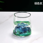 1 tk Jaapani loominguline klaastass V&auml;rviline Snow Mountain klaasist teetass viskiklaasist veeklaasist veiniklaasid 360ml roheline