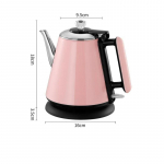 Elektriline veekeetja 1 tk paksendatud 304 roostevabast terasest pika tilaga kahekihiline automaatne v&auml;ljal&uuml;litus kuivamist takistav teekeetja roosa