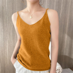 Naiste kootud topid V kaelusega vabaaja Cami varrukateta Camiole pluusid &uuml;hev&auml;rvilised lihtsad s&auml;rk XXL