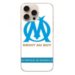 Coque Iphone 16 Pro Max logo om olympique de marseille blanc Fond Maniacase valge