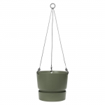 ELHO Pot de fleurs &agrave; suspendre Greenville - &Oslash; 23,9 x H 20,3 cm - Ext&eacute;rieur - Vert feuille