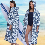 T&auml;iskasvanu ja lapse kiiresti kuivav kapuutsiga mikrokiust rannar&auml;tik hommikumantel Microfiber Towel Fabric Adult 110*75CM