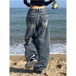 2000. aasta 2000. aastate vintage kottis teksad, naine, Harajuku t&auml;navar&otilde;ivad, suured teksap&uuml;ksid, korea stiilis Gyaru grunge hiphopip&uuml;ksid S