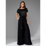 Naiste Pulm Pruut Pruutneitsid Elegantne Peo Litritega L&uuml;hikeste Varrukatega Pikk Jumpsuit Playsuit XXL must