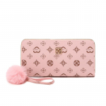 Tr&uuml;kitud rahakott, pikk huulepulgakott, naiste kott, naiste kolmeosaline kott. roosa