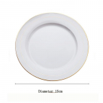 Jingdezhen Valgest portselanist steikitaldrik Sushi magustoit, kuldne serv Hotel Restoran &Otilde;htus&ouml;&ouml;k &Uuml;mmargune L&auml;&auml;ne toidu taldrik