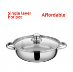 28cm mitmeotstarbeline roostevabast terasest aurupott kahekordse ja kolmekordse kihiga, kohandatav kingituseks. Single layer affordable version, 28cm