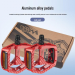 Alumiiniumsulamist topelt DU laagritega jalgrattapedaalid m&auml;gi- ja maanteeratastele Double DU Bearing Aluminum Alloy Pedal punane